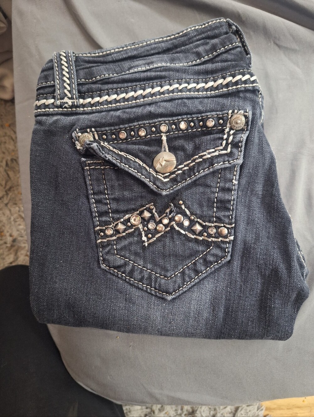 MissMe - Embellished Dark Blue Women's Jeans